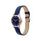Fossil ES5424 ženski sat Gilmore Mini Rose Gold Tone kožni kaiš Navy Blue Satin Sunray Dial 28mm