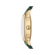 Fossil ES5427 ženski sat Harlow Octagonal Gold Tone kožni kaiš Deep Green Roman Numerals Cream Dial 27mm
