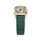 Fossil ES5427 ženski sat Harlow Octagonal Gold Tone kožni kaiš Deep Green Roman Numerals Cream Dial 27mm