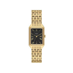 Fossil ES5434 ženski sat Raquel pravougaono kućište Gold Tone Black Dial Roman Numerals 23mm