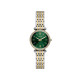Fossil ES5439 ženski sat Carlie Mini Two Tone Silver Gold Cirkon Deep Green Sunray Dial 28mm