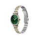 Fossil ES5439 ženski sat Carlie Mini Two Tone Silver Gold Cirkon Deep Green Sunray Dial 28mm
