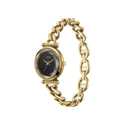 Fossil ES5440 ženski sat Carlie Mini Gold Tone D-Link Black Dial Faceted Mineral Glass Dial 28mm