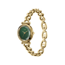 Fossil ES5441 ženski sat Carlie Mini Gold Tone D-Link Deep Green Faceted Mineral Glass Dial 28mm