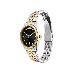 Fossil ES5458 ženski sat Scarlette Day Date Two Tone Silver Gold Black Sunray Dial 34mm
