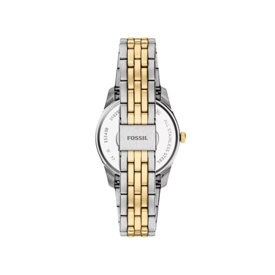 Fossil ES5458 ženski sat Scarlette Day Date Two Tone Silver Gold Black Sunray Dial 34mm