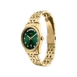 Fossil ES5460 ženski sat Scarlette Day Date Gold Tone Green Sunray Dial 34mm