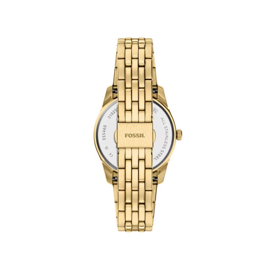Fossil ES5460 ženski sat Scarlette Day Date Gold Tone Green Sunray Dial 34mm