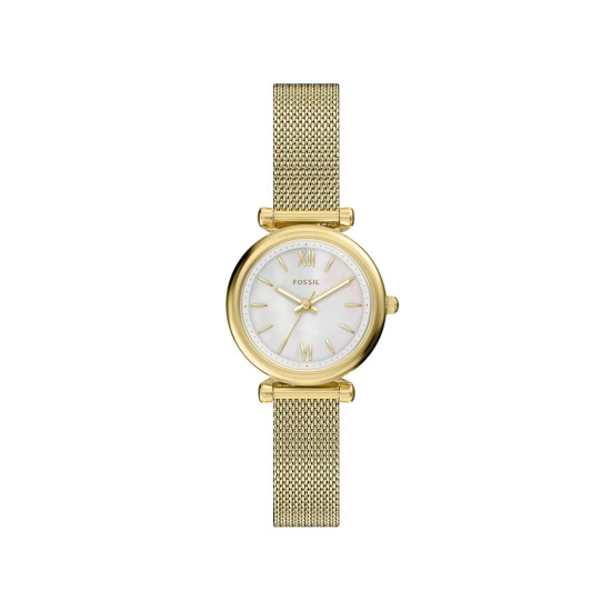 Fossil ES5462 ženski sat Carlie Mini Gold Tone Mesh Band Mother of Pearl Dial 28mm