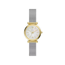 Fossil ES5463 ženski sat Carlie Mini Two Tone Silver Gold Mesh Band Mother of Pearl Dial 28mm