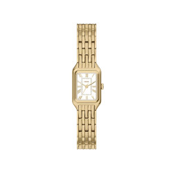 Fossil ES5467 ženski sat Raquel Mini pravougaono kućište Gold Tone Roman Numerals White Satin Dial 18mm