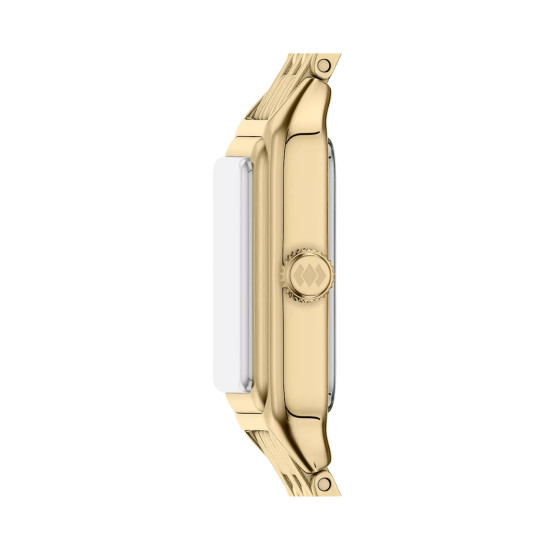 Fossil ES5467 ženski sat Raquel Mini pravougaono kućište Gold Tone Roman Numerals White Satin Dial 18mm
