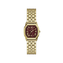 Fossil Harlow ES5511 ženski sat Octagonal Gold Tone Roman Numerals & Burgundu Sunray Dial 27mm Timeless Elegance NOVO