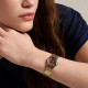 Fossil Harlow ES5511 ženski sat Octagonal Gold Tone Roman Numerals & Burgundu Sunray Dial 27mm Timeless Elegance NOVO