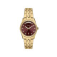 Fossil Scarlette ES5514 ženski sat Day Date Gold Tone Burgundu Sunray Dial 34mm Timeless Elegance NOVO