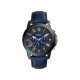 Fossil FS5061 muški sat Grant Chronograph Bestseller Classic Roman Numerals kožni kaiš Navy Blue Rose Gold Detail 44mm