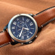 Fossil FS5151 muški sat Grant Chronograph Bestseller Classic Roman Numerals kožni kaiš Terracotta Marine Blue Dial 44mm