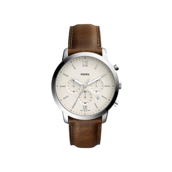 Fossil FS5380 muški sat Neutra Chronograph Brown kožni kaiš Champagne Dial Edition 43mm