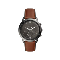 Fossil FS5512 muški sat Neutra Chronograph Gun Metal Brown kožni kaiš Sunray Gray Dial 43mm