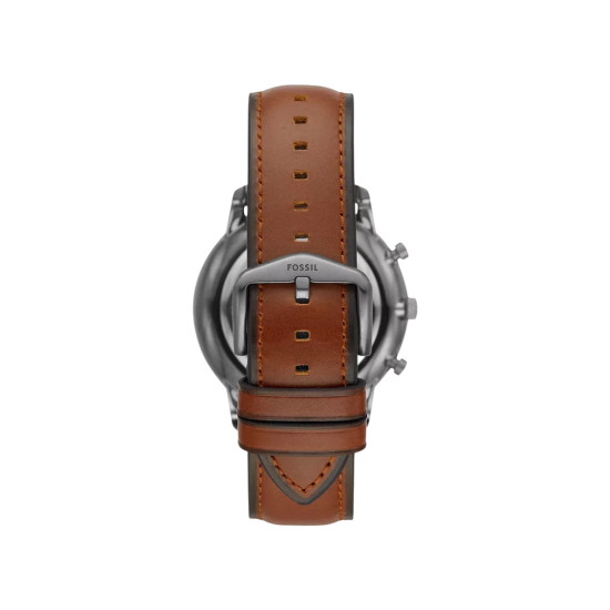 Fossil FS5512 muški sat Neutra Chronograph Gun Metal Brown kožni kaiš Sunray Gray Dial 43mm