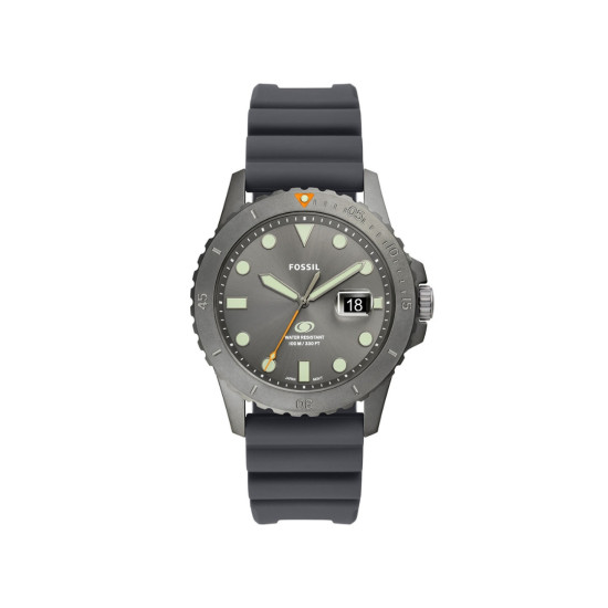 Fossil FS5994 muški sat Dive Sport All Gray Silicone 42mm Orange Detail 10ATM