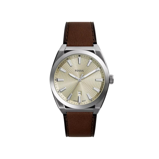 Fossil FS6071 muški sat Everett kožni kaiš Brown Champagne Dial Edition 42mm