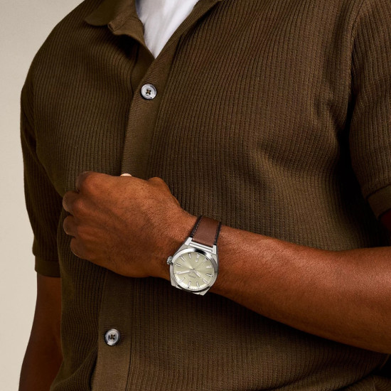 Fossil FS6071 muški sat Everett kožni kaiš Brown Champagne Dial Edition 42mm
