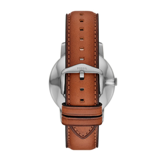 Fossil FS6094 muški sat Minimalist Slim Brown kožni kaiš Green Sunray Dial Gold detail 44mm