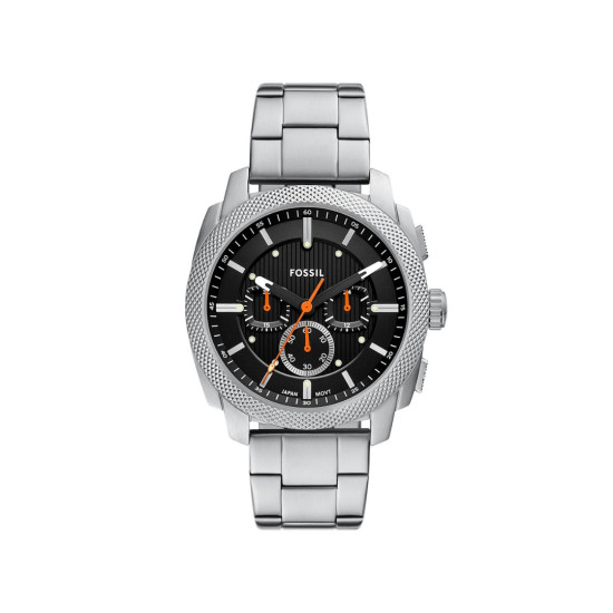 Fossil FS6095 muški sat Machine Chronograph Stainless Steel Bestseller Black Dial Orange Detail 44mm