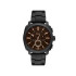 Fossil FS6097 muški sat Machine Chronograph All Black Stainless Steel Dark Mocha Dial 44mm