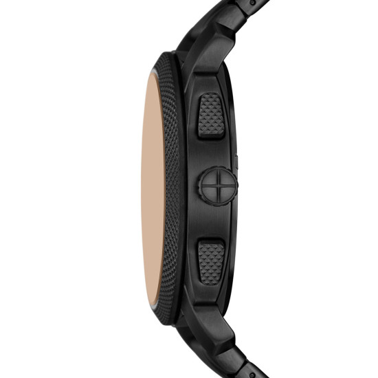 Fossil FS6097 muški sat Machine Chronograph All Black Stainless Steel Dark Mocha Dial 44mm