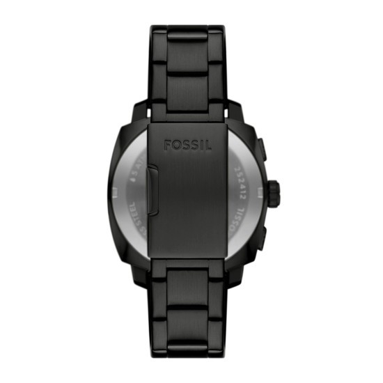 Fossil FS6097 muški sat Machine Chronograph All Black Stainless Steel Dark Mocha Dial 44mm