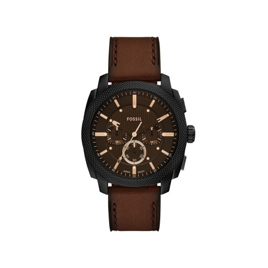 Fossil FS6101 muški sat Machine Chronograph kožni kaiš Brown Dark Mocha Dial 44mm