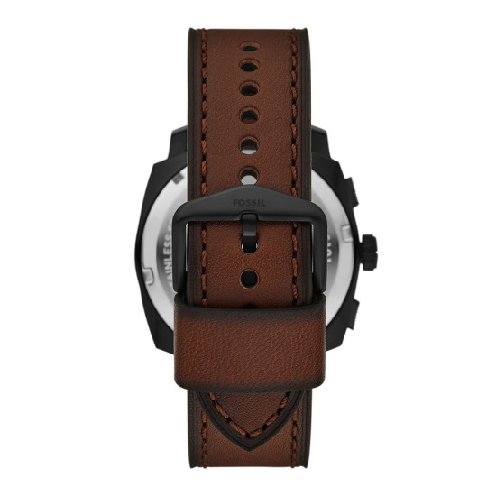 Fossil FS6101 muški sat Machine Chronograph kožni kaiš Brown Dark Mocha Dial 44mm