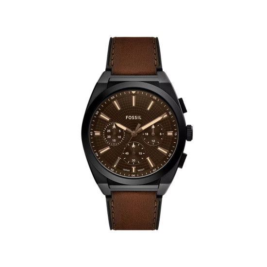 Fossil FS6108 muški sat Everett Chronograph kožni kaiš Deep Brown Dark Mocha Dial 44mm