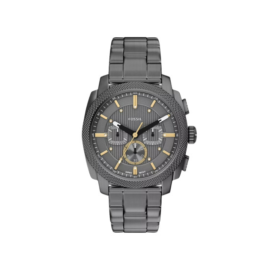 Fossil FS6160 muški sat Machine Chronograph Gunmetal Stainless Steel Gold Detail Gray Dial 44mm