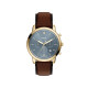 Fossil FS6162 muški sat Neutra Chronograph Gold Tone kožni kaiš Brown Sunray Light Blue Dial 44mm