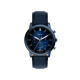 Fossil FS6168 muški sat Neutra Chronograph Navy Blue Minimalist kožni kaiš Sunray Slim Dial 44mm