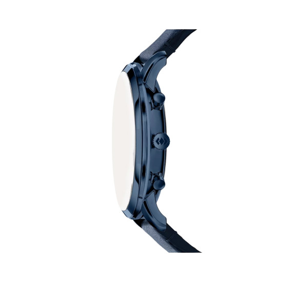 Fossil FS6168 muški sat Neutra Chronograph Navy Blue Minimalist kožni kaiš Sunray Slim Dial 44mm