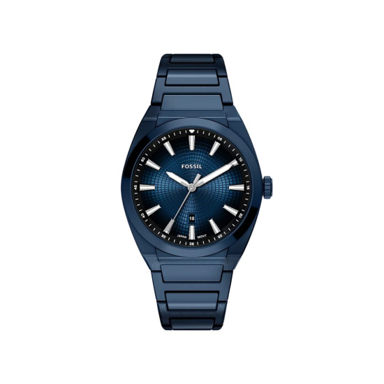 Fossil FS6169 muški sat Everett Navy Blue Stainless Steel Monochromatic Textured Details Sunray Dial 42mm