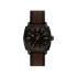 Fossil Machine FS6187 muški sat Black Stainless Steel kožni kaiš Brown Dark Mocha Dial 41mm Industrial Style
