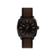 Fossil Machine FS6187 muški sat Black Stainless Steel kožni kaiš Brown Dark Mocha Dial 41mm Industrial Style