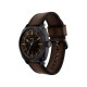 Fossil Machine FS6187 muški sat Black Stainless Steel kožni kaiš Brown Dark Mocha Dial 41mm Industrial Style