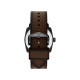 Fossil Machine FS6187 muški sat Black Stainless Steel kožni kaiš Brown Dark Mocha Dial 41mm Industrial Style