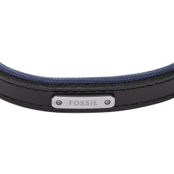 Fossil JA7316998 muška narukvica Everett Color Pop Midnight Blue and Black Leather Strap