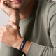 Fossil JA7316998 muška narukvica Everett Color Pop Midnight Blue and Black Leather Strap
