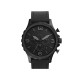 Fossil JR1354 muški sat Nate Chronograph XL All Black kožni kaiš 50mm 10ATM