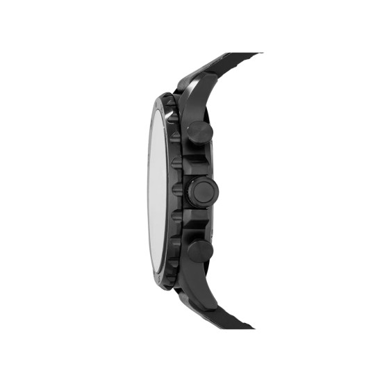 Fossil JR1354 muški sat Nate Chronograph XL All Black kožni kaiš 50mm 10ATM