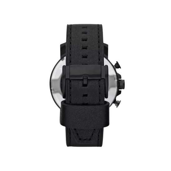 Fossil JR1354 muški sat Nate Chronograph XL All Black kožni kaiš 50mm 10ATM