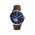 Fossil ME3110 muški sat Townsman Automatic Deep Brown kožni kaiš Marine Blue Dial Gold Detail 44mm